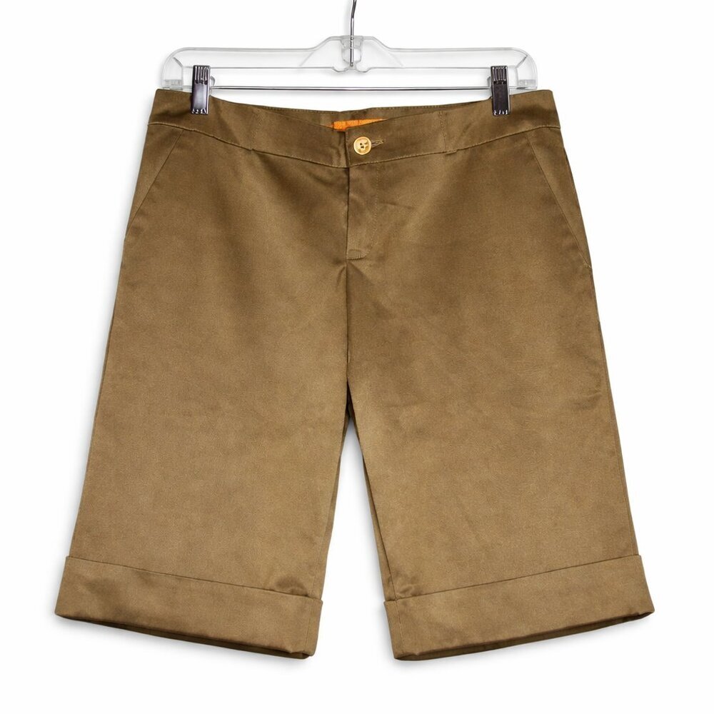 ROBERTA FREYMANN Bermuda Brown Cuffed Shorts Sz M